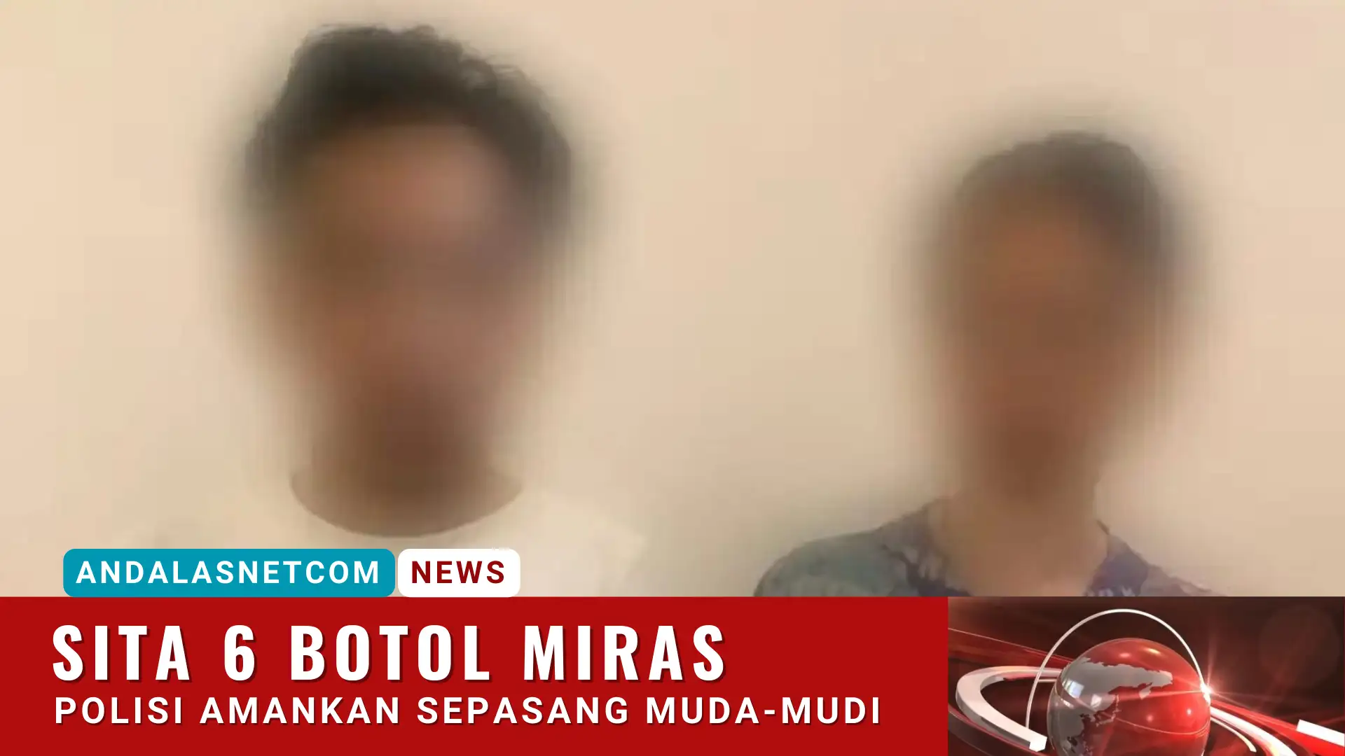 Polsek Sukarame Amankan Sepasang Mudi Mudi dan Sita 6 Botol Miras