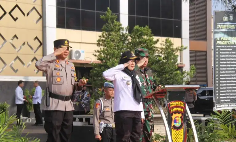 Polresta Bandar Lampung Lakukan Apel Gelar Pasukan