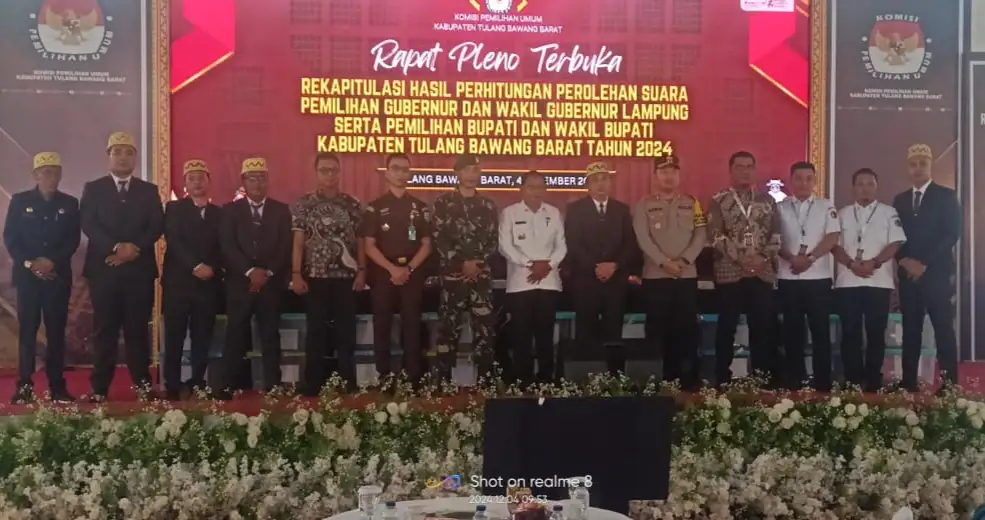 KPU Tubaba Gelar Rapat Pleno Rekapitulasi Hasil Penghitungan Pilkada Serentak Tahun 2024