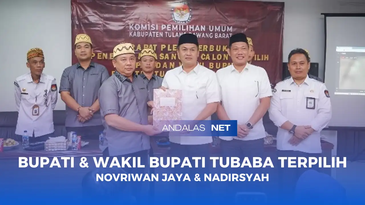 KPU Tubaba Umumkan Pasangan Novriwan Jaya & Nadirsyah Menang di Pilkada 2024